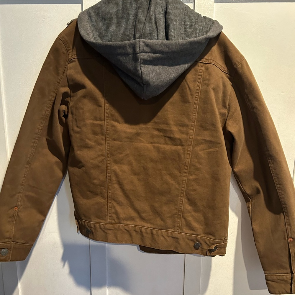 American Eagle Canvas Coat Plaid Lined - Picture 7 of 8